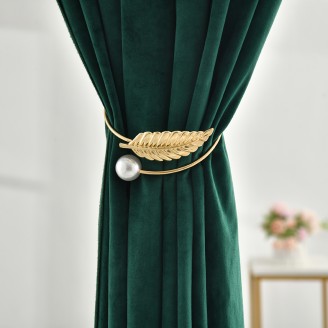 Artificial Pearl and Leaf Curtain Tieback