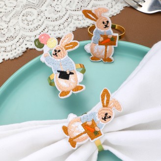  Embroidered Rabbit Napkin Ring 