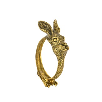 Customized Antique Gold Rabbit Napkin Ring