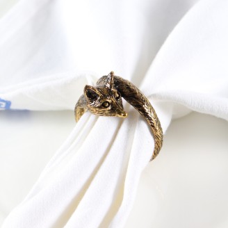 Customized Anti Gold Fox Napkin Ring