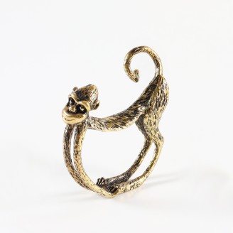 Customized Antique Gold Monkey Napkin Ring