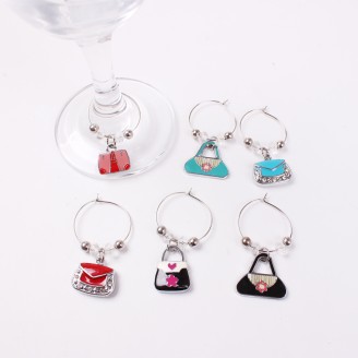 Chic Girl's Bag Shape Wine Glass Charms