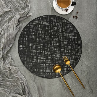 Black Grid Shape PVC Placemat