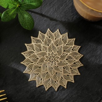 Chic Gold Lotus Coaster