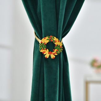 Chic Christmas Wreath Curtain Tieback