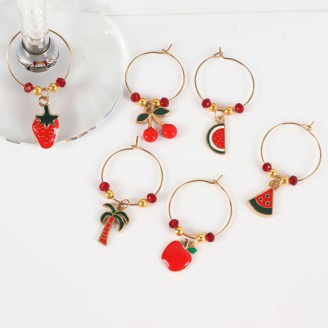 6pcs Lovely Fruit Wine Glass Charms