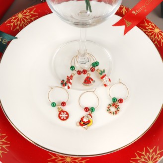 Christmas Element Wine Glass Ring 