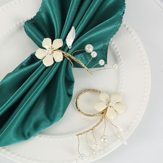 Artificial Pearl Flower Napkin Ring