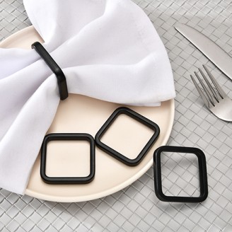 Black Square Shape Napkin Ring